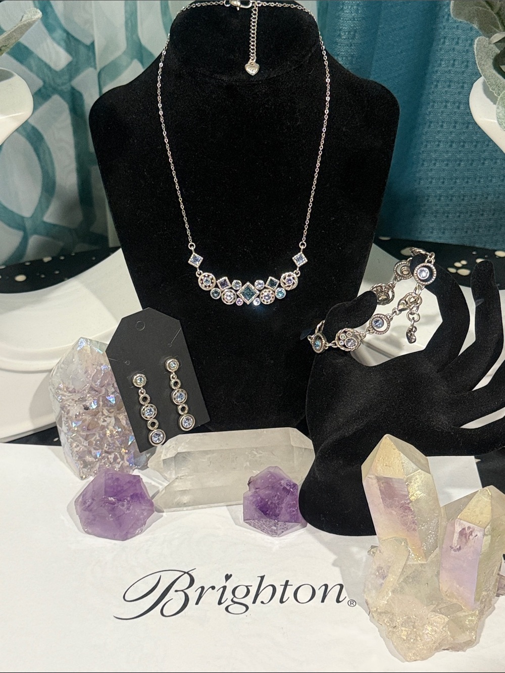 🩵 FULL SET BRIGHTON HALO AURORA TANZANITE SWAROVSKI CRYSTAL - RETIRED